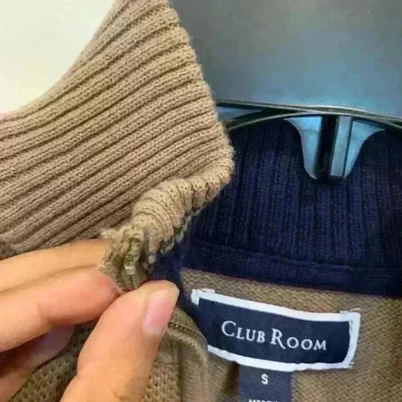 Mens Club Room Textured 1/4 Zip Pullover Sweater S NWT -B1 100% Cotton - Picture 7 of 8
